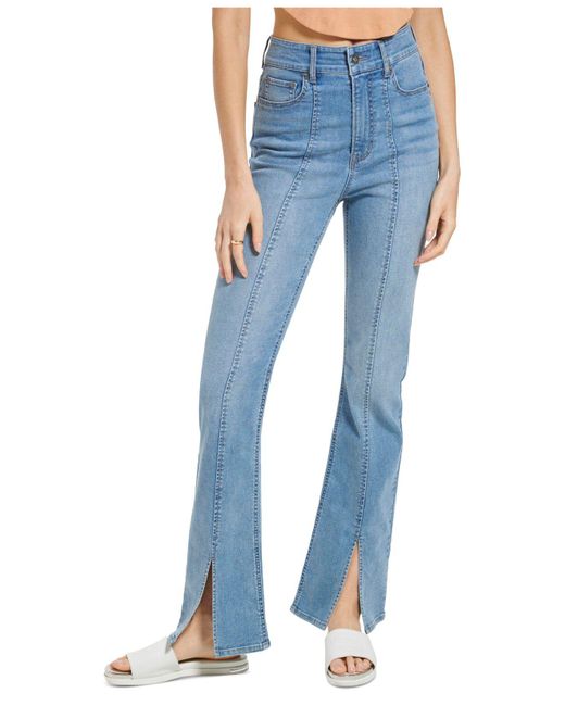 DKNY Split Hem Jeans in Blue Lyst