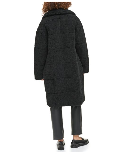 Levi's Black Long Quilted Teddy Coat