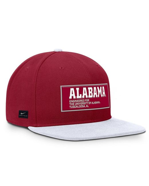 Nike Red Crimson/white Alabama Crimson Tide 2025 On-field Patch Pro Dri-fit Snapback Hat for men
