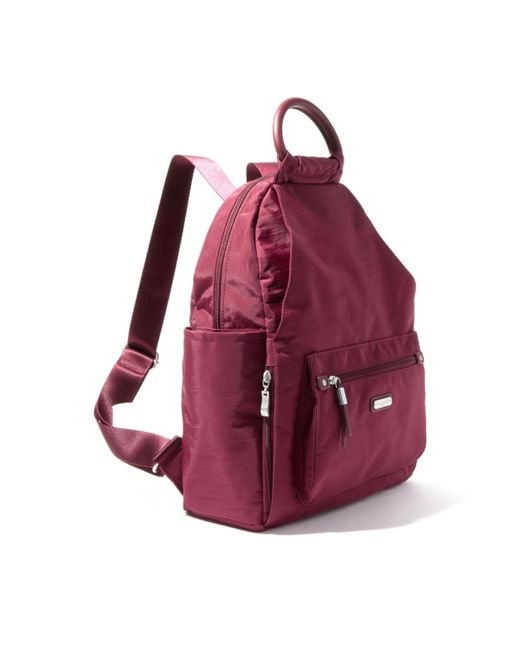 Baggallini Red All Day Rfid Phone Backpack