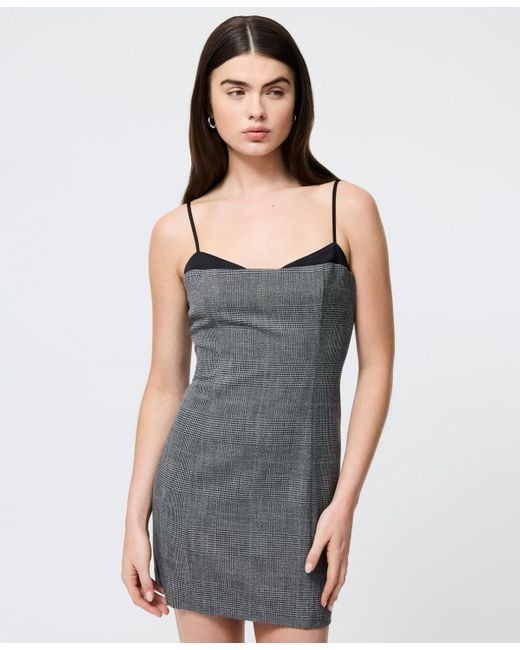 French Connection Blue Owen Plaid Peek-a-boo Mini Dress