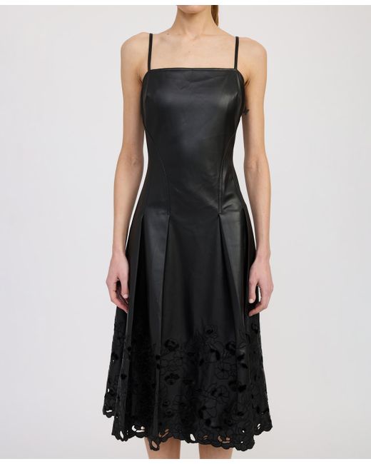 en saison black dress Essence Mixed Media Midi Dress – en saison main image 0