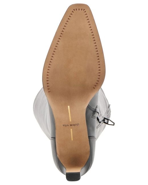 Dolce Vita Black Emmi Wide-calf Pointed-toe Blade-heel Knee-high Tall Dress Boots