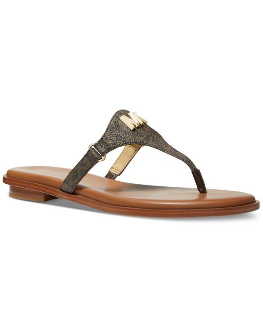 Michael Kors Brown Michael Jillian Slip-on Thong Sandals