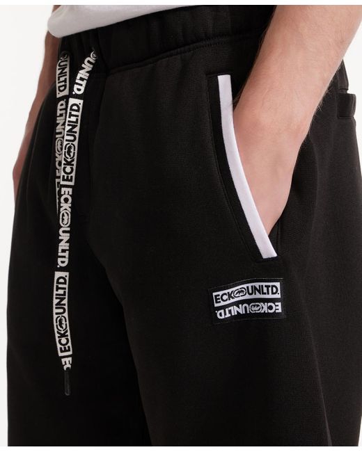 Ecko' Unltd Black Dynamic Fleece Shorts for men