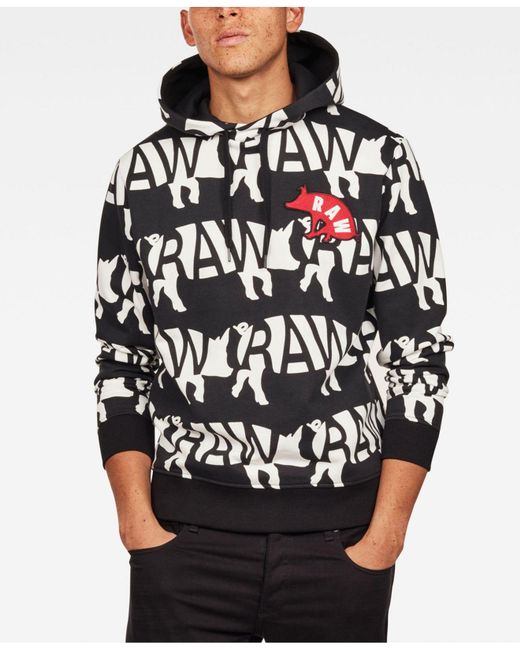 G-Star RAW Black Mens Chinese New Year Pig Hoodie for men
