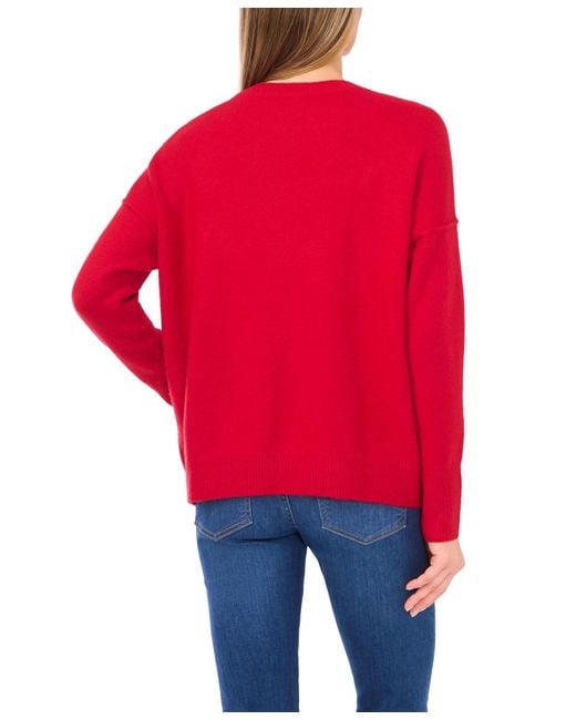 Cece Cursive Love Embroidered Sweater