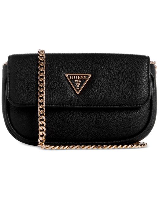 Guess Jewel Mini Flap Clutch in Black Lyst