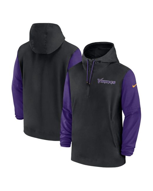Nike Black purple Minnesota Vikings 2024 25 Sideline Pre game Player 1 2 zip Hoodie Jacket in Blue for Men Lyst