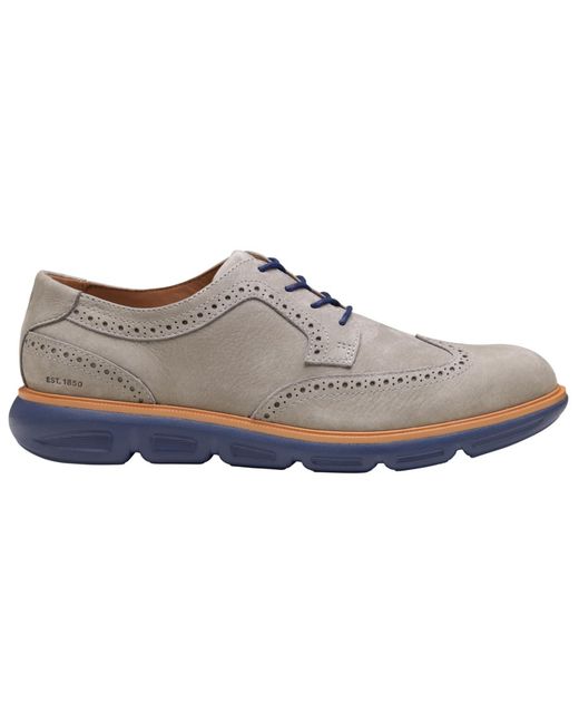 Johnston & Murphy White Larkin Wingtip Round Toe Shoes for men