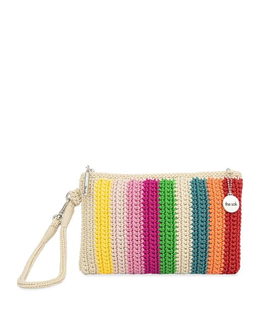 The Sak White Vita Crochet Small Wristlet Wallet