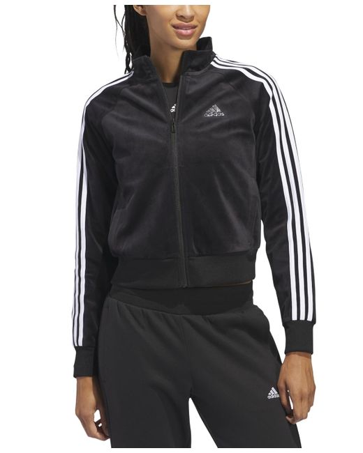 Adidas Black Y2k Velour Glam Jacket