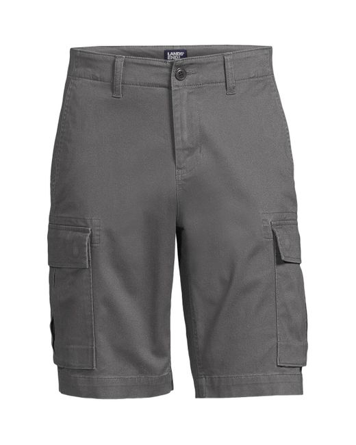 Lands' End Gray Comfort First Knockabout Traditional Fit Cargo Shorts for men