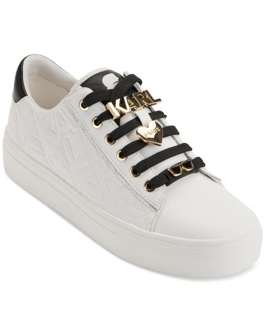 Karl Lagerfeld White Cate Karl Box Lace-up Low-top Sneakers
