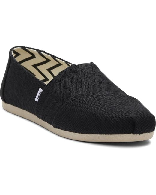 TOMS Black Alpargata Classic Heritage Canvas Slip-on Flats