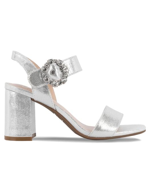 Jones New York White Earleny Embellished Block Heel Dress Sandals