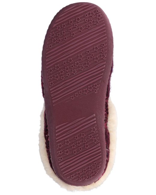 Journee Collection Red Adiah Round Toe Knitted Clog Slippers