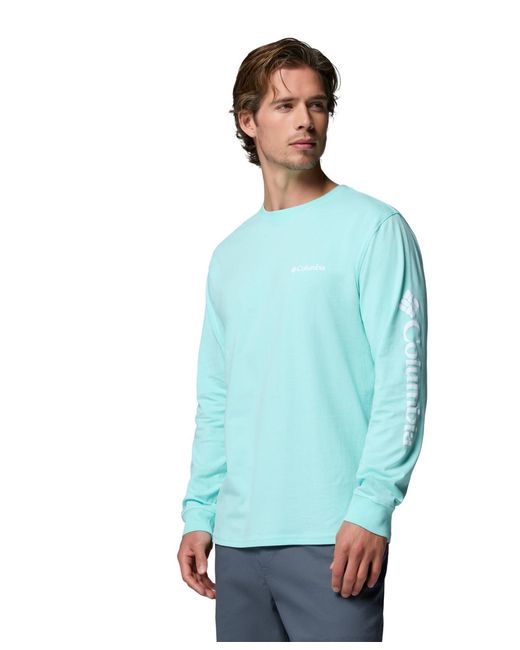 Columbia Blue Fundamental Graphic Long-sleeve T-shirt for men