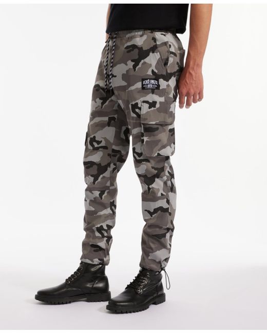Ecko' Unltd Black toggle Pouch Cargo jogger Pants for men