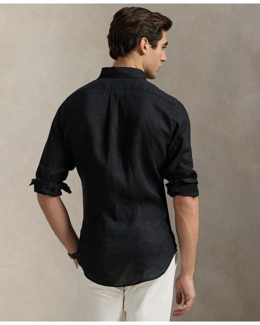 Polo Ralph Lauren Classic Fit Linen Shirt in Black for Men | Lyst