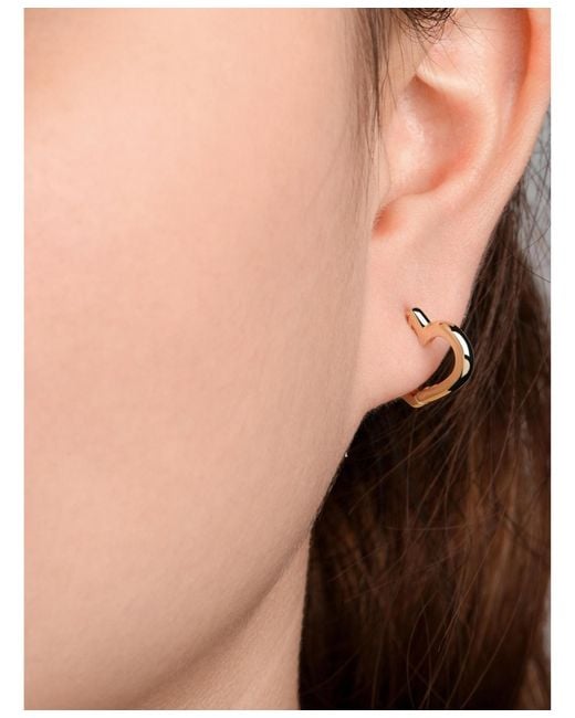 DEVATA Metallic Heart Hoop Earrings