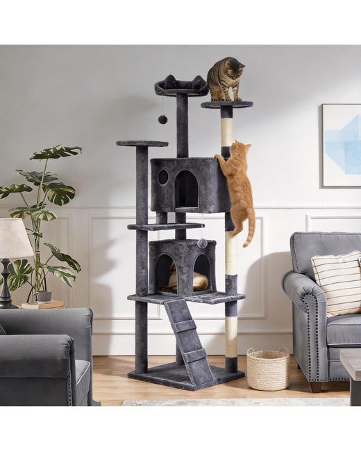Aronkl White Multi-level Cat Tree Tower