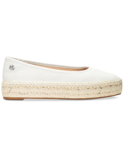 Ralph Lauren White Luize Espadrille Ballet Flats