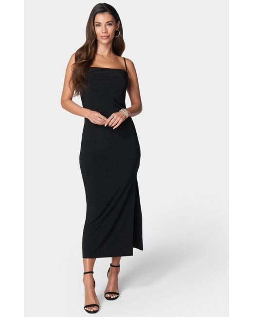 Bebe Women's Black Maxi Cowl Jersey Dress