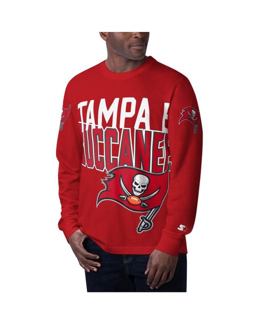 Starter Red Tampa Bay Buccaneers Clutch Hit Long Sleeve T-shirt for men