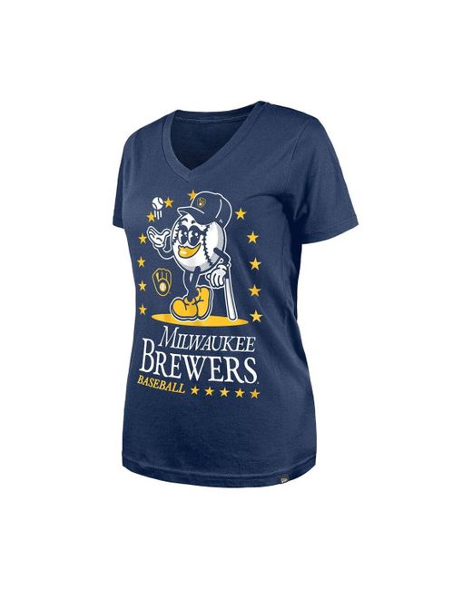 KTZ Blue Milwaukee Brewers Little Miss 2 V-neck T-shirt