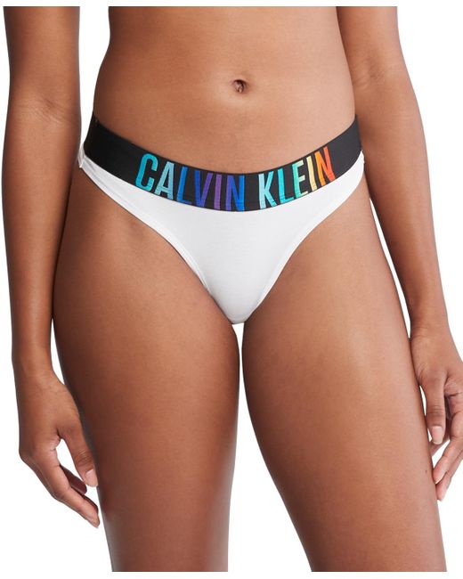 Calvin Klein Blue Intense Power Pride Cotton Thong Underwear Qf7833