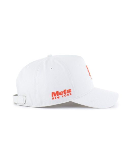 '47 White New York Mets Foundational Pinch Offside Adjustable Hat