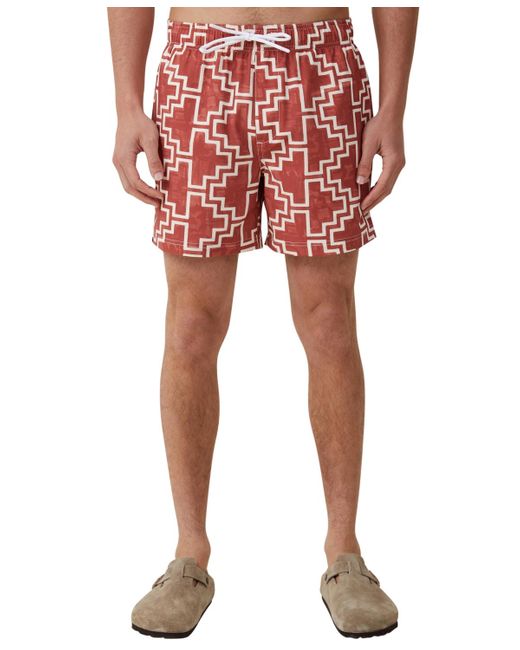 Cotton On Red Stretch Swim Short for men