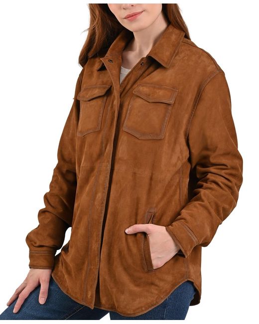 Frye Brown Goat Suede Jacket