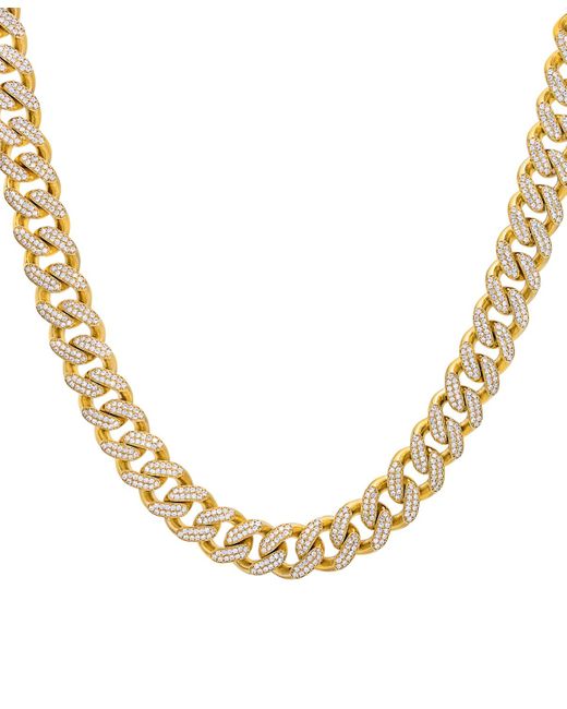 Macy's Metallic Cubic Zirconia Curb Link 24" Chain Necklace for men