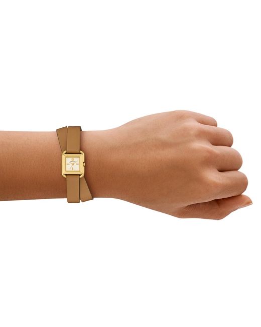 Tory Burch The Small Kira Double Wrap Leather Strap Watch  display picture 1