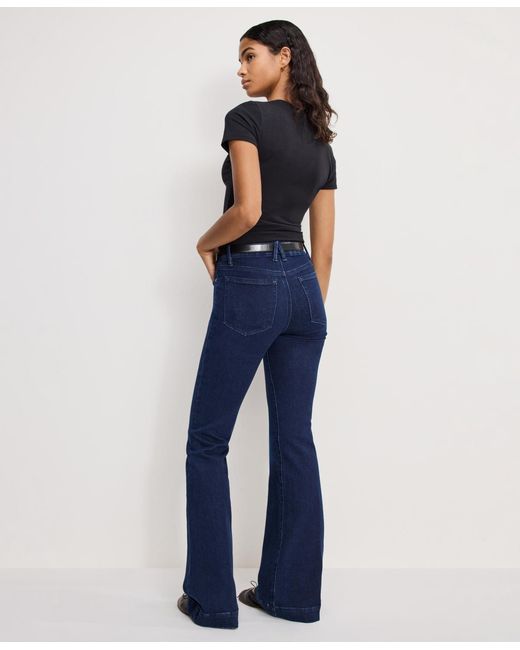 GOOD AMERICAN Blue Slim Fit Flare Leg Jeans