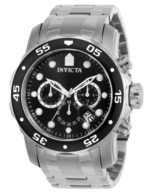 INVICTA WATCH Gray 0069 Pro Diver Quartz Chronograph Black Dial Watch for men