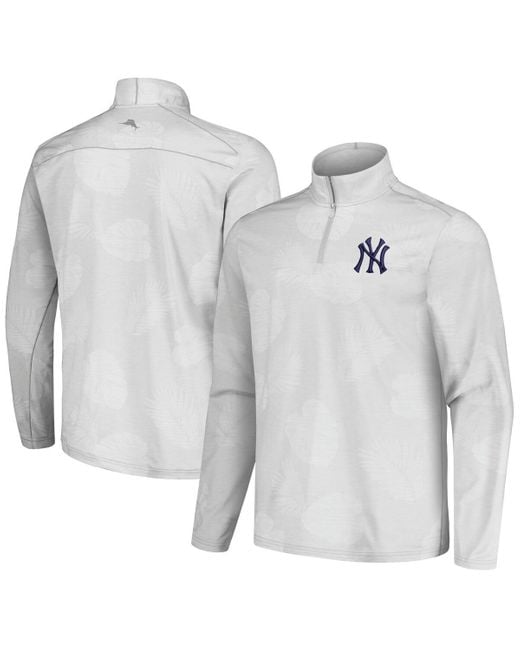 Tommy Bahama Gray New York Yankees Delray Frond Islandzone Half-zip Jacket for men