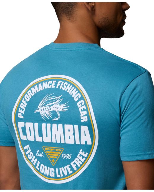 Columbia Blue Yuri Graphic T-shirt for men