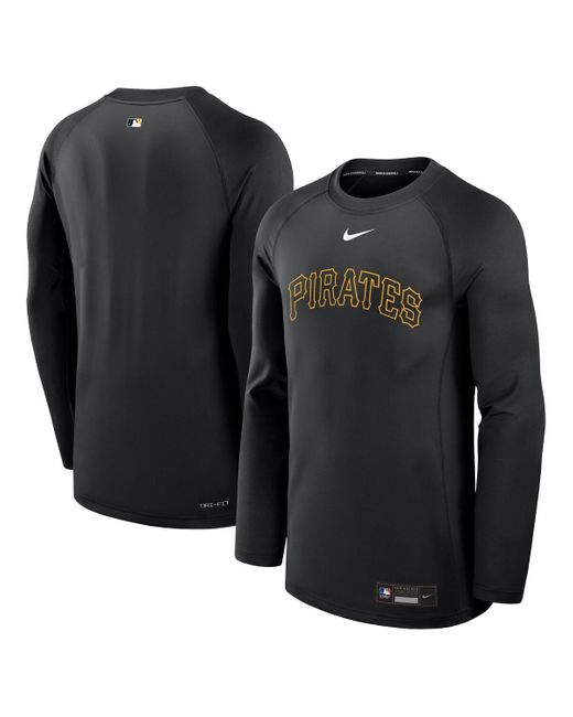 Nike Black Pittsburgh Pirates Authentic Collection Game Time Raglan Performance Long Sleeve T-shirt for men