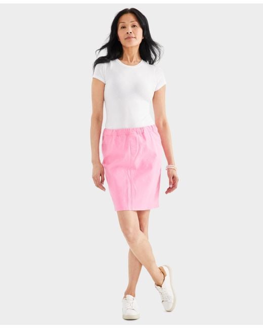 Style & Co. Pink Pull-on Short Skirt