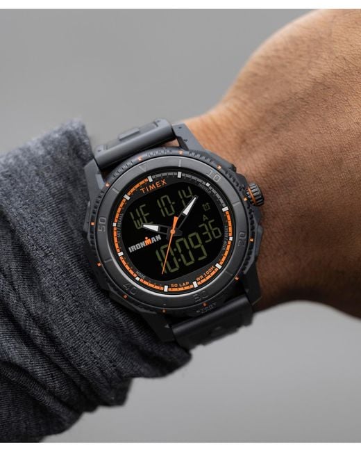 Timex Black Digital Polyurethane Strap Watch for men