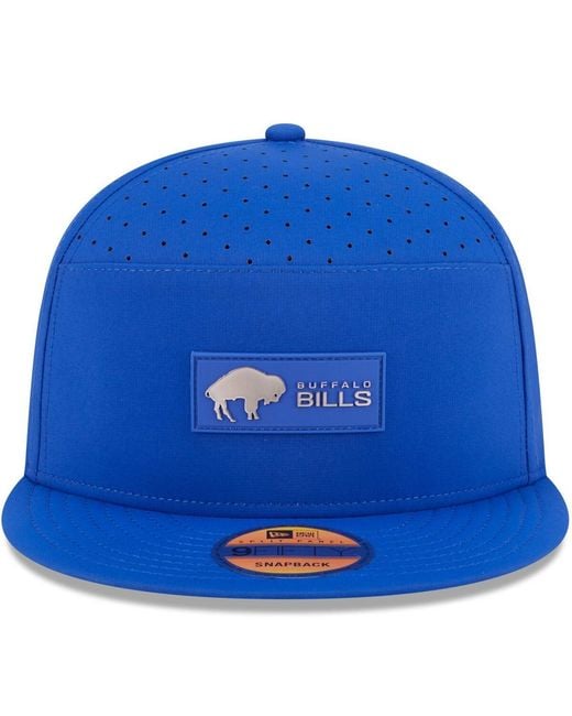 KTZ Blue Buffalo Bills 2025 Sideline Throwback Split Panel 9fifty Snapback Hat for men