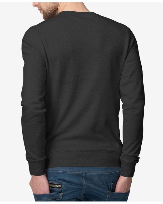 LA Pop Art Black Cat Sitting On Moon Word Art Crewneck Sweatshirt for men