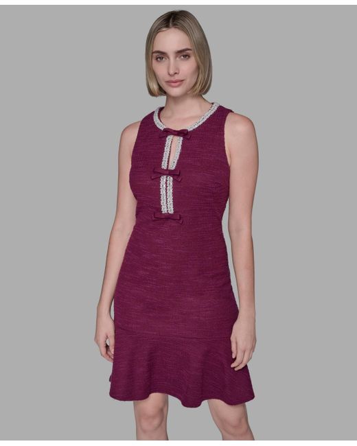 red knit dress with sleeves Rhapsody Long Sleeve Knit Mini Dress Red