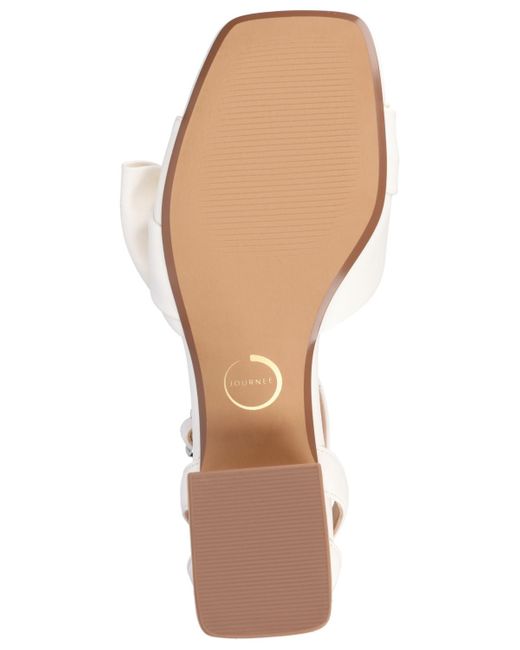 Journee Collection Metallic Zevi Block Heel Dress Sandals