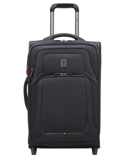 Delsey Black Optimax Lite 21" Expandable 2-wheel Carry-on Suitcase for men