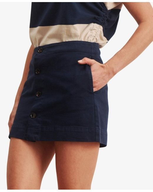 Sanctuary Blue Button-front Mini Skirt