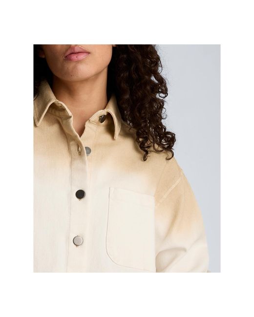 Kenneth Cole Natural Oversized Cropped Shacket